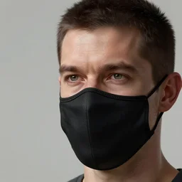 white man with black fabric mask, short dark hair, highly detailed face!!!, true anatomy!, extremely detailed!, digital painting, unreal engine 5, art by alberto mielgo