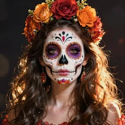 Illustration of a sugar skull day of the dead girl, art by skottie young