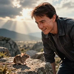 tom cruise frantically looking for his lost pet mouse,