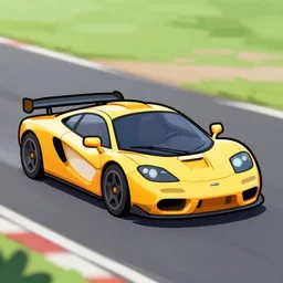 cute cartoon McLaren F1, 8k,