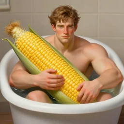 andre the giant, cinematic, in a bathtub, holding a giant corn, elegant, highly detailed, digital painting, artstation, smooth, hard focus, illustration, art by jessica rossier and and brian froud