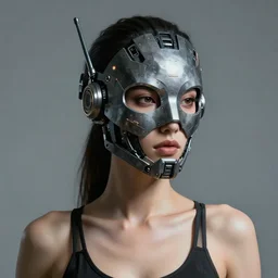 sexy beautiful woman head made of mech mask rendered in unreal engine, cyberpunk, dark scifi, painted by david burliuk | bernard buffet | carne griffiths | arik brauer