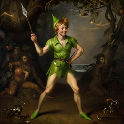 Peter pan as a Renaissance painting by Leonardo DaVinci