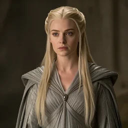 still of alexandra daddario as galadriel in the lord of the rings ( 2 0 0 1 )