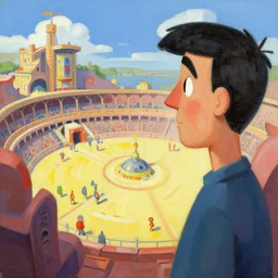 greg manchess painting of a fantasy arena, profile picture, organic painting, sunny day, matte painting, bold shapes, hard edges, street art, trending on artstation, by huang guangjian, gil elvgren, ruan jia, randy vargas, greg rutkowski