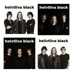 4 ad album cover from 1 9 9 5 for a band called helvetica black