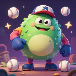 baseball monster colorful, digital art, chalk,fantasy, magic, trending on artstation, ultra detailed, professional illustration by Basil Gogos