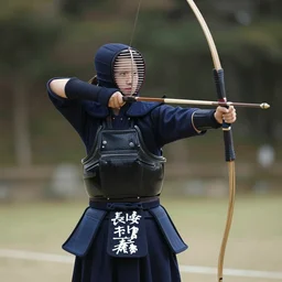 japanese female kyudo archer as a fantasy rpg character