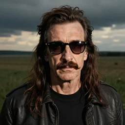 a young Woody Allen with Frank Zappa\'s mustache, easy, famous, glossy, bizarrrrre