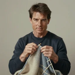 portrait of tom cruise knitting a blanket - art, by wlop, james jean, victo ngai! muted colors, very detailed, art fantasy by craig mullins, thomas kinkade cfg _ scale 8