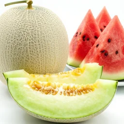 a honeydew, melon, mixed with a watermelon