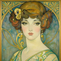detailed portrait of art deco anime girl, painting by gaston bussiere, craig mullins, j. c. leyendecker