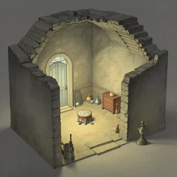 ONE POINT PERSPECTIVE DUNGEON loot ROOM, painted by Edward Gorey and Moebius and Greg Rutkowski and Paul Wenzel and George Barr and Stephen Youll,trending on artstation, iridescent cool blue and cyan and red and blue and yellow and green lighting front view futuresynth , outrun , vibrant colors, Sabattier filter , Watercolor