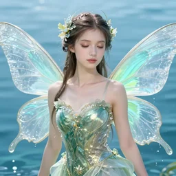 water fairy, fully clothed, fantasy, closeup, art, illustration, fantasy art, trending on artstation, masterpiece