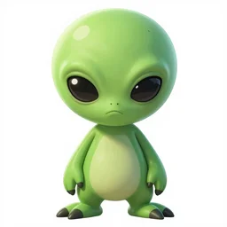 an anxious green alien, symmetrical, highly detailed, digital art, sharp focus, trending on art station, anime art style