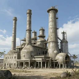 A cement factory in swahili architecture, fantasy art