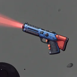 “ lonely laser gun floating in space, digital art, super aesthetic, art station, cartoon novel style ”