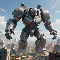 Colossal Titan invading a large city, epic composition, large scale, octane render, digital art, sharp focus, trending on artstation, action pose