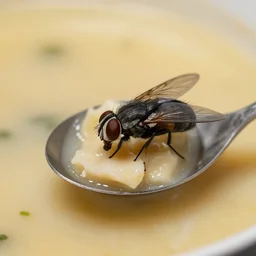 a fly eating my soup