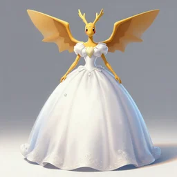 A ball gown inspired by the Pokémon moltres, Greg rutkowski, tendencia en artstation.