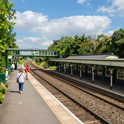 idyllic photo of wimbledon station on the summer, beautiful weather, very very detailed, 8 k