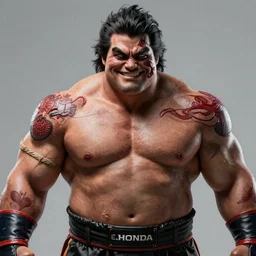 gaten matarazzo as e. honda the sumo wrestler from street fighter, smiling, ultra realistic, concept art, intricate details, eerie, highly detailed, photorealistic, octane render, 8 k, unreal engine. art by artgerm and greg rutkowski and magali villeneuve and alphonse mucha