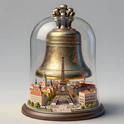 a large bell jar covering a tiny model of a city resembling prague, paris, and venice. intricate, elegant, highly detailed, digital painting, artstation, concept art, smooth, sharp focus, colored illustration for tattoo, art by krenz cushart and artem demura and alphonse mucha,