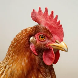 a head with its chicken cut off