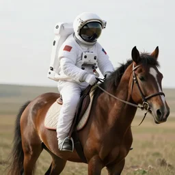 An astronaut riding a horse in a photorealistic style