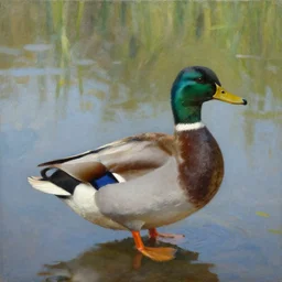 a duck on the prowl oil painting vincent giarrano