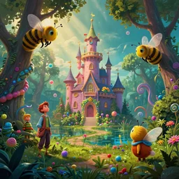 photo of swamp whimsical fairy wonderland vibrant colors candyland wonderland by artgerm and greg rutkowski and magali villeneuv art beeple, by thomas kinkade hearstone league of legends dofus beatrix potter