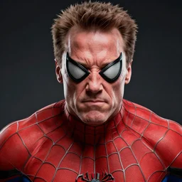 Arnold Schwarzenegger as spiderman , muscle extremely detailed, fantastic details full face, mouth, trending on artstation, pixiv, cgsociety, hyperdetailed Unreal Engine 4k 8k ultra HD,  WLOP