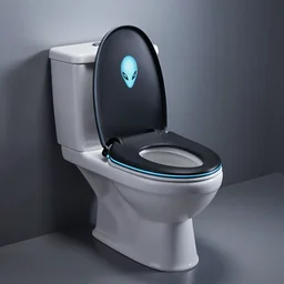 toilet with gamer branding, alienware