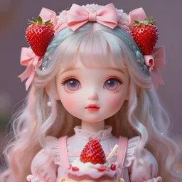 strawberry shortcake portrait | highly detailed | very intricate | symmetrical | whimsical and magical | soft cinematic lighting | award - winning | closeup portrait | doll | painted by donato giancola and mandy jurgens and ross tran | pastel color palette | featured on artstation