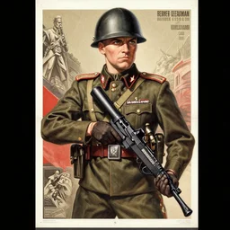 ww 2 german soldier propaganda poster, intricate
