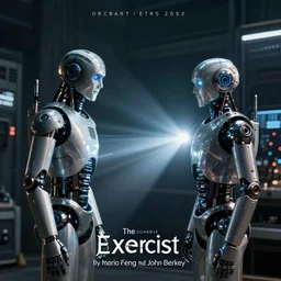 the exorcist as an I robot by mario feng and John Berkey, ray tracing, master shot, octane render, 8k, ultra hd, perfect light
