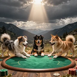 dogs playing poker, highdefinition