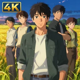 portrait of Danny Gonzalez, farm field background, rich vivid colors, ambient lighting, dynamic lighting, 4k, HQ, official media, anime key visual, makoto shinkai, ilya kuvshinov, lois van baarle, rossdraws, detailed, trending on artstation