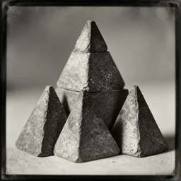 tintype photo, upside down pyramids