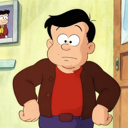 medium shot of a typical character in the style of franquin