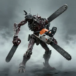 alive chainsaw with arms and legs and torso. chainsaws, chainsaws! concept art, extremely high details, octane render, fog, horror, artstation contest winner, digital art by slawomir maniak, chris rahn, simon stalenhag. masterpiece