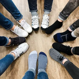 people having their socks blown off their feet.