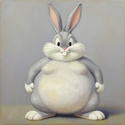 obese bugs bunny oil on canvas