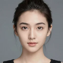 a masterpiece portrait photo of a beautiful young woman who looks like an asian ellen page, symmetrical face
