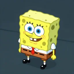 isometric square spongebob