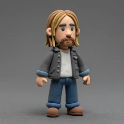 kurt cobain made out of polymer clay detailed sculpture trending on artstation