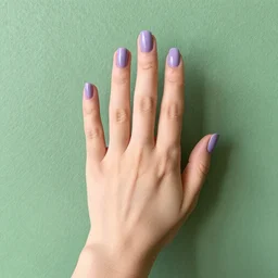 by famous 1 9 th century painter, hand, lavender nail polish, realism, pretty, green wallpaper background!