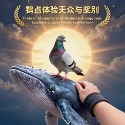 selfie of a pigeon sitting on a whale's back