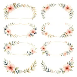 clipart borders, floral, watercolor, border art, decorative edge, floral trim, floral border embellishment, flower border adornment, floral border decoration,