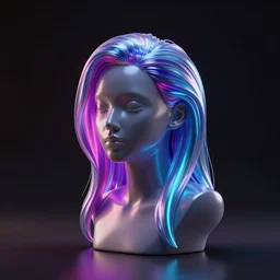 grimes 3 d render, octane render, zbrush, photorealistic, volumetric neon lighting, gleaming, 3 5 mm photography, trending on artstation, 4 k, 8 k, golden ratio!!!!, centered!!!!, portrait!!!!